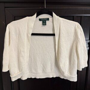 Lauren Ralph Lauren Cream Bolero Shrug - Size Small